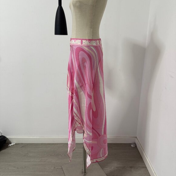 Pucci Printed Asymmetrical Skirt In Pink - Picture 3 of 9